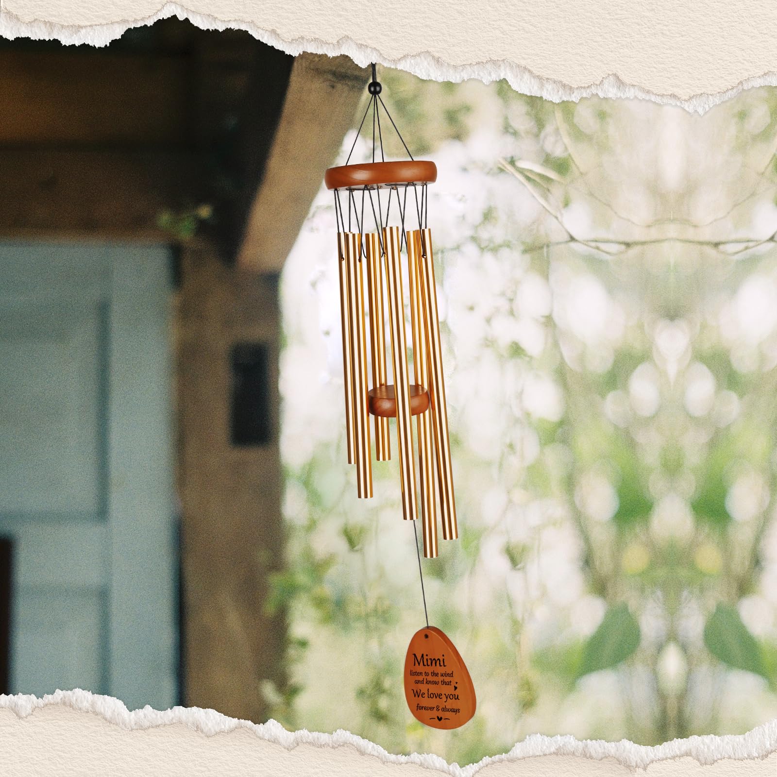Aurahouse wind chime displayed in a garden setting