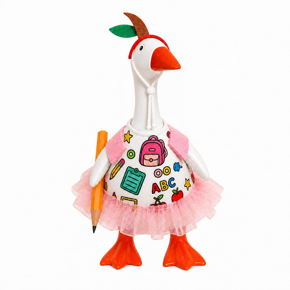 Aurexan 7-inch desk goose outfit in Back to School Pink front view
