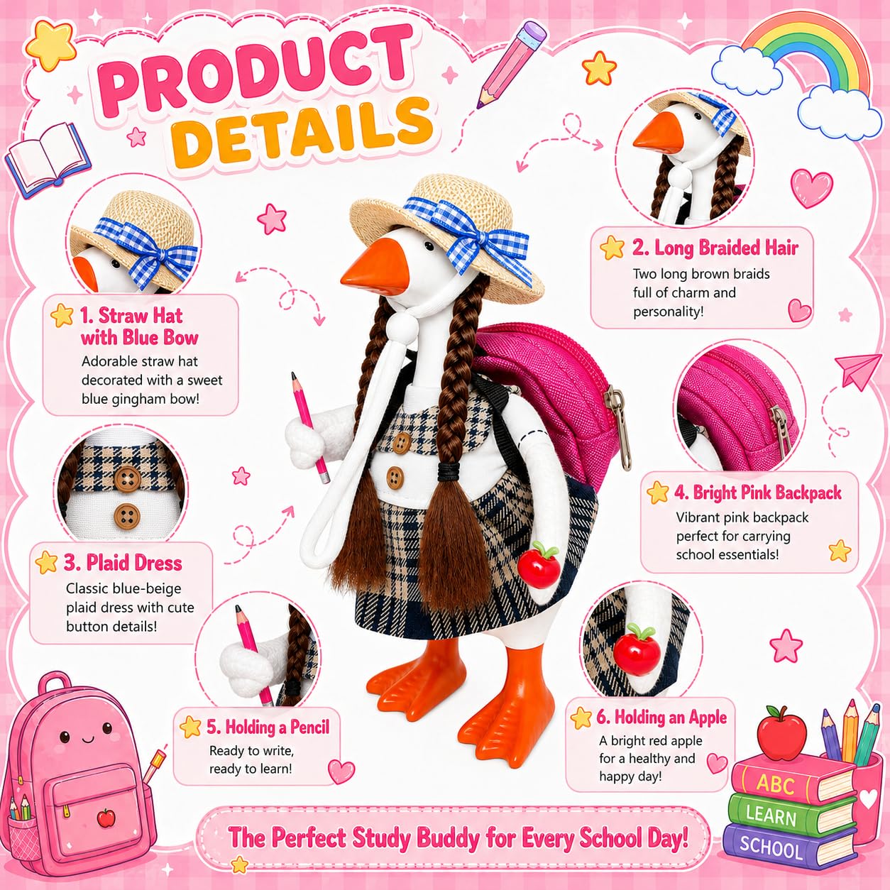 Aurexan Back to School Goose Outfit in a classroom setting