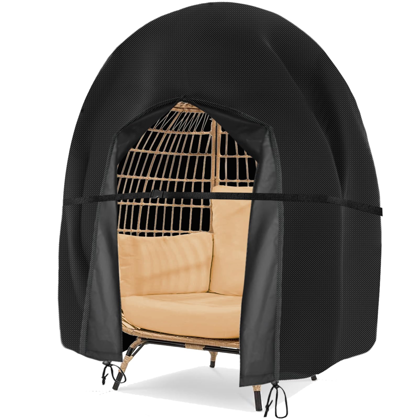 Aurragiy Egg Chair Cover black front view