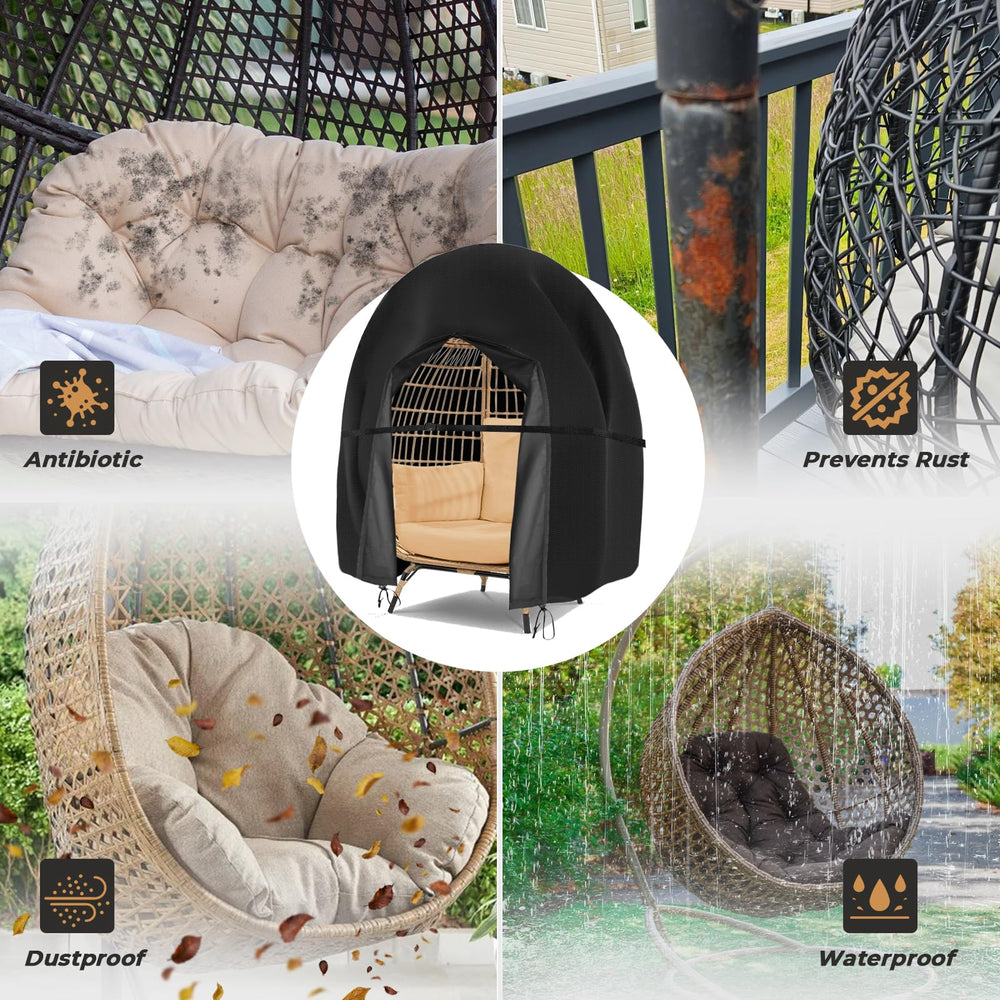 Aurragiy Egg Chair Cover on a patio setting