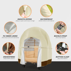 Aurragiy Patio Egg Chair Cover beige in outdoor setting