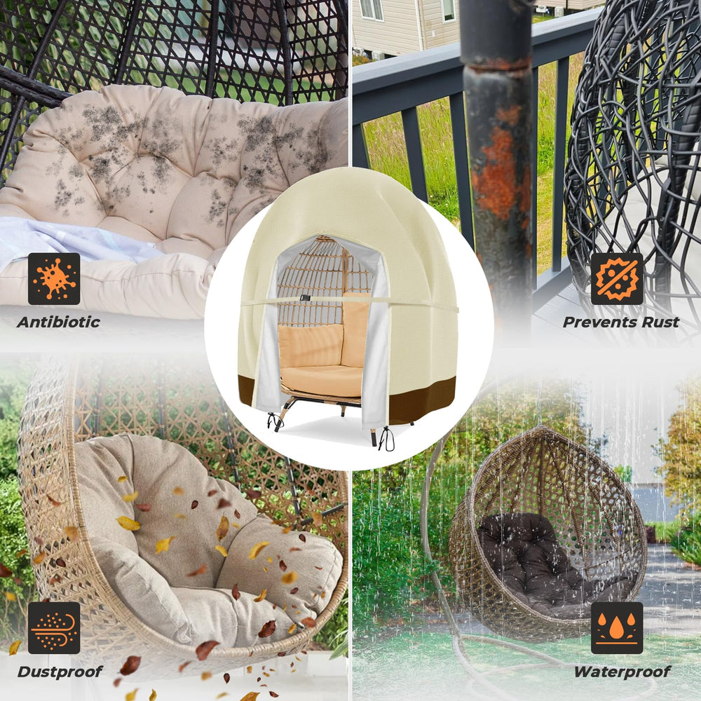 Aurragiy Patio Egg Chair Cover beige packaging view