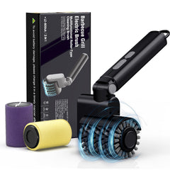 Aurviv Electric Grill Brush front view with black finish