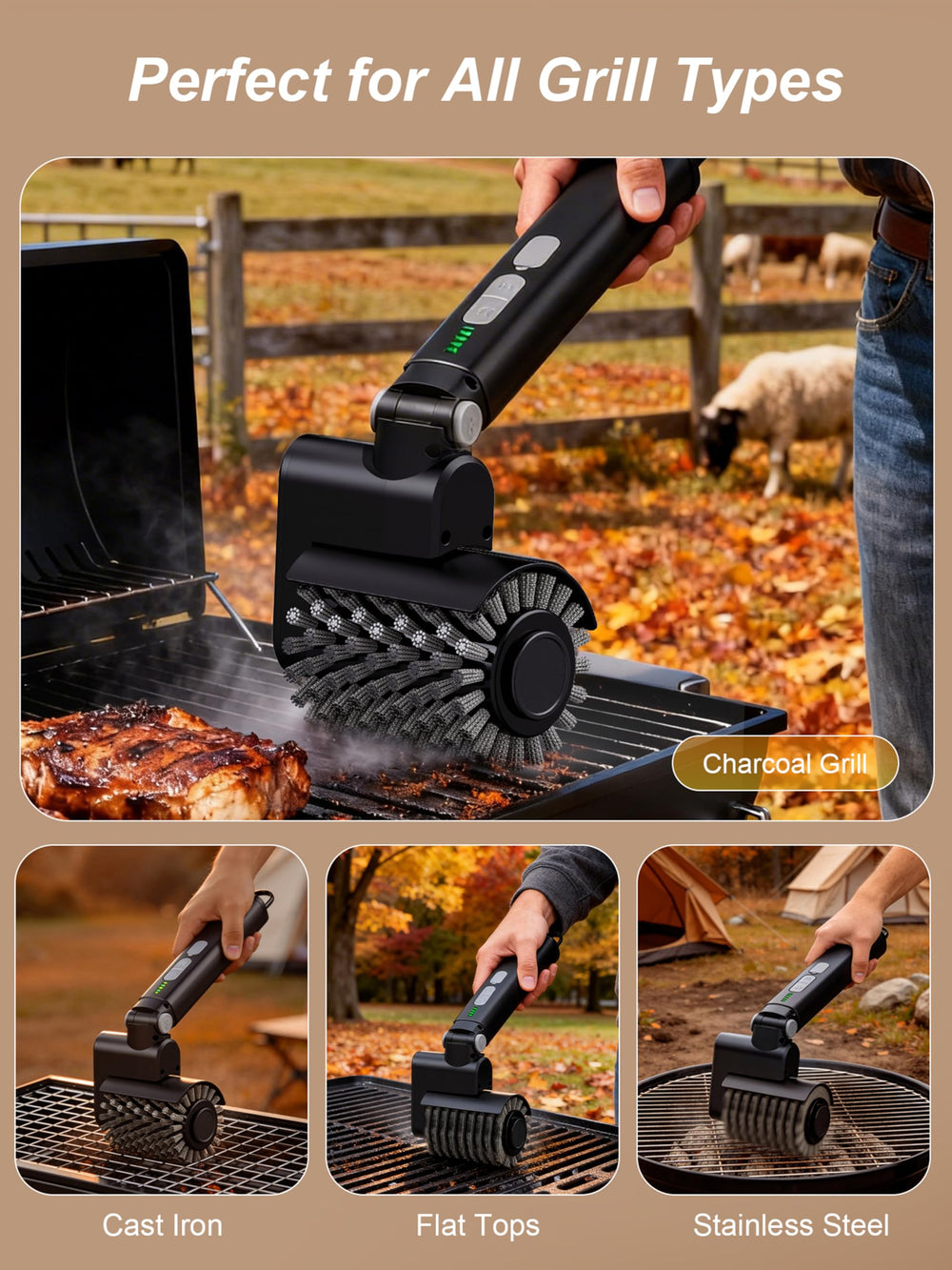 Aurviv Electric Grill Brush packaging view