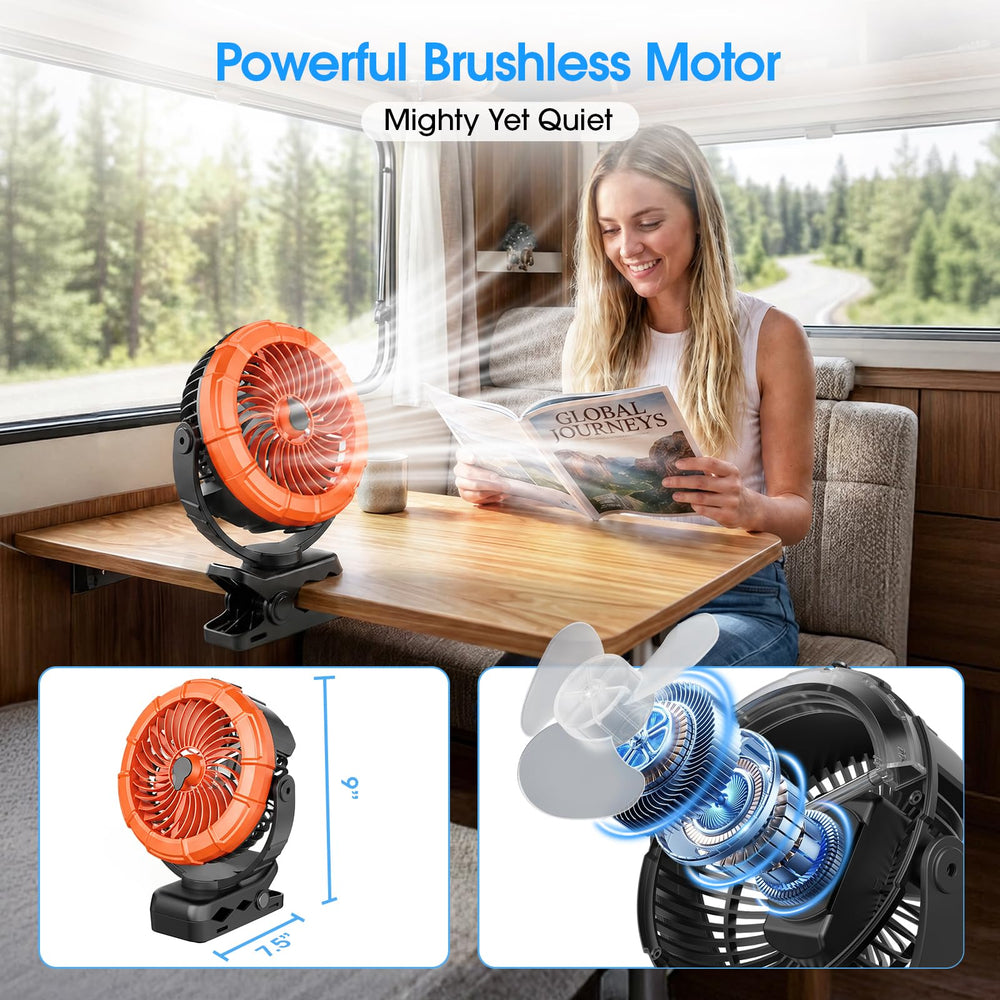 Ausic Misting Fan attached to a stroller