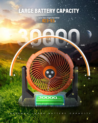 Ausic misting fan in outdoor setting during picnic