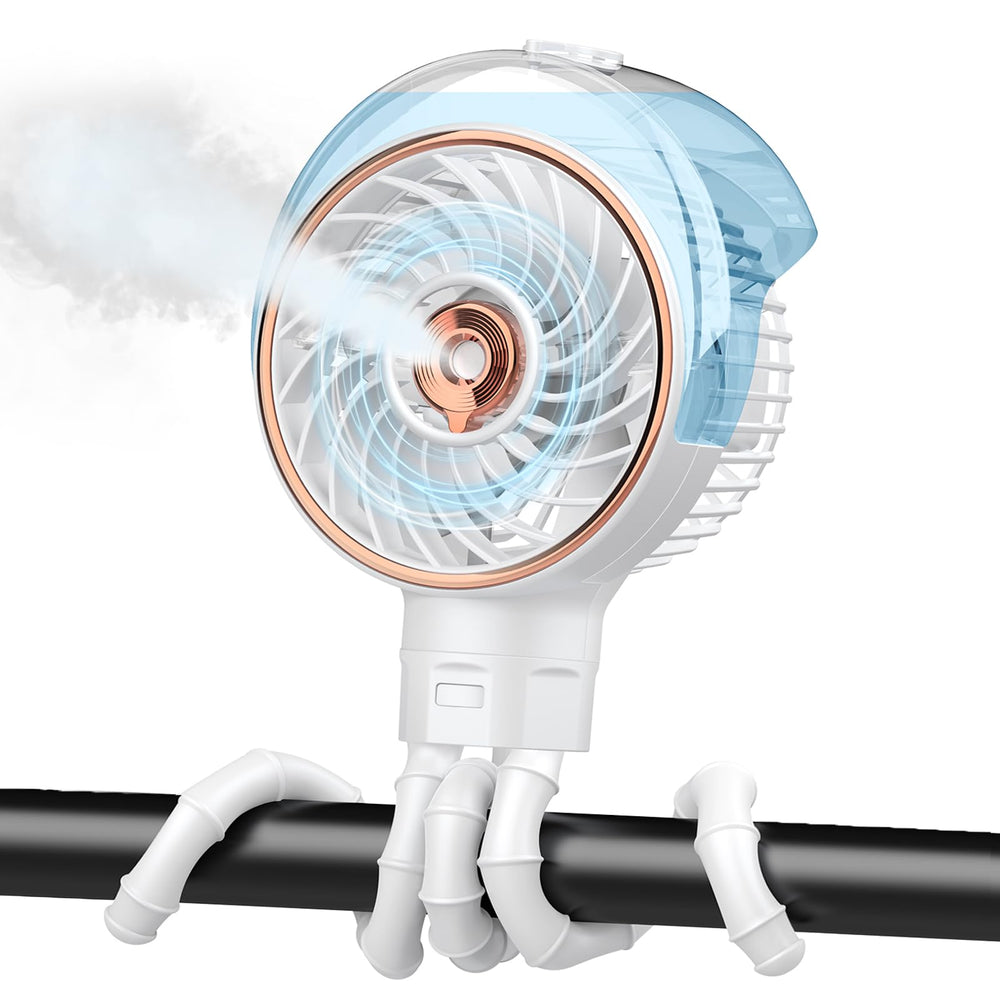 Ausic Misting Portable Stroller Fan front view with detachable tripod