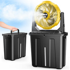 Ausic Portable Misting Fan front view with 9L water bucket