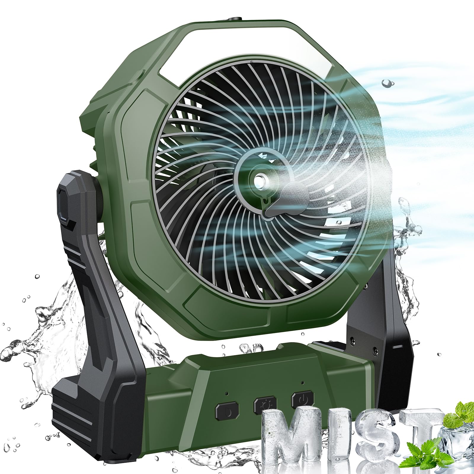Ausic Portable Misting Fan green model front view