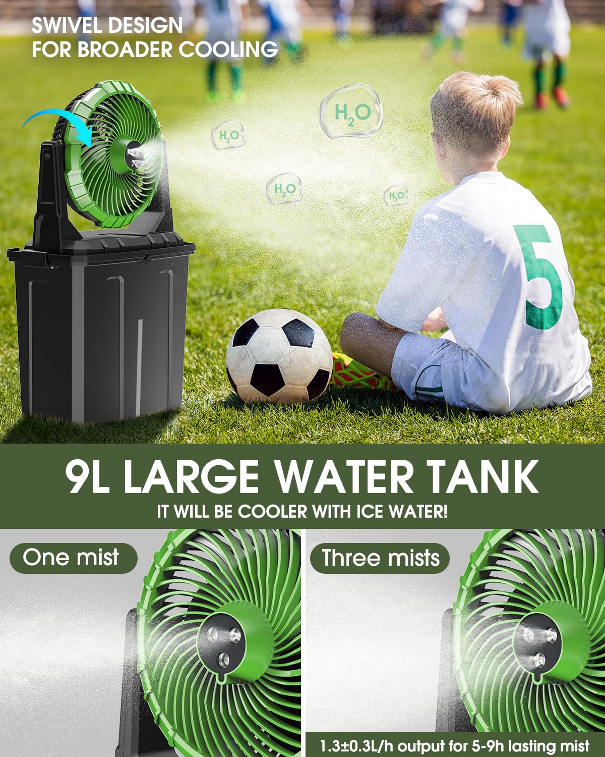 Ausic Portable Misting Fan in use at a picnic