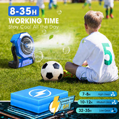 Ausic Portable Misting Fan in use at a picnic