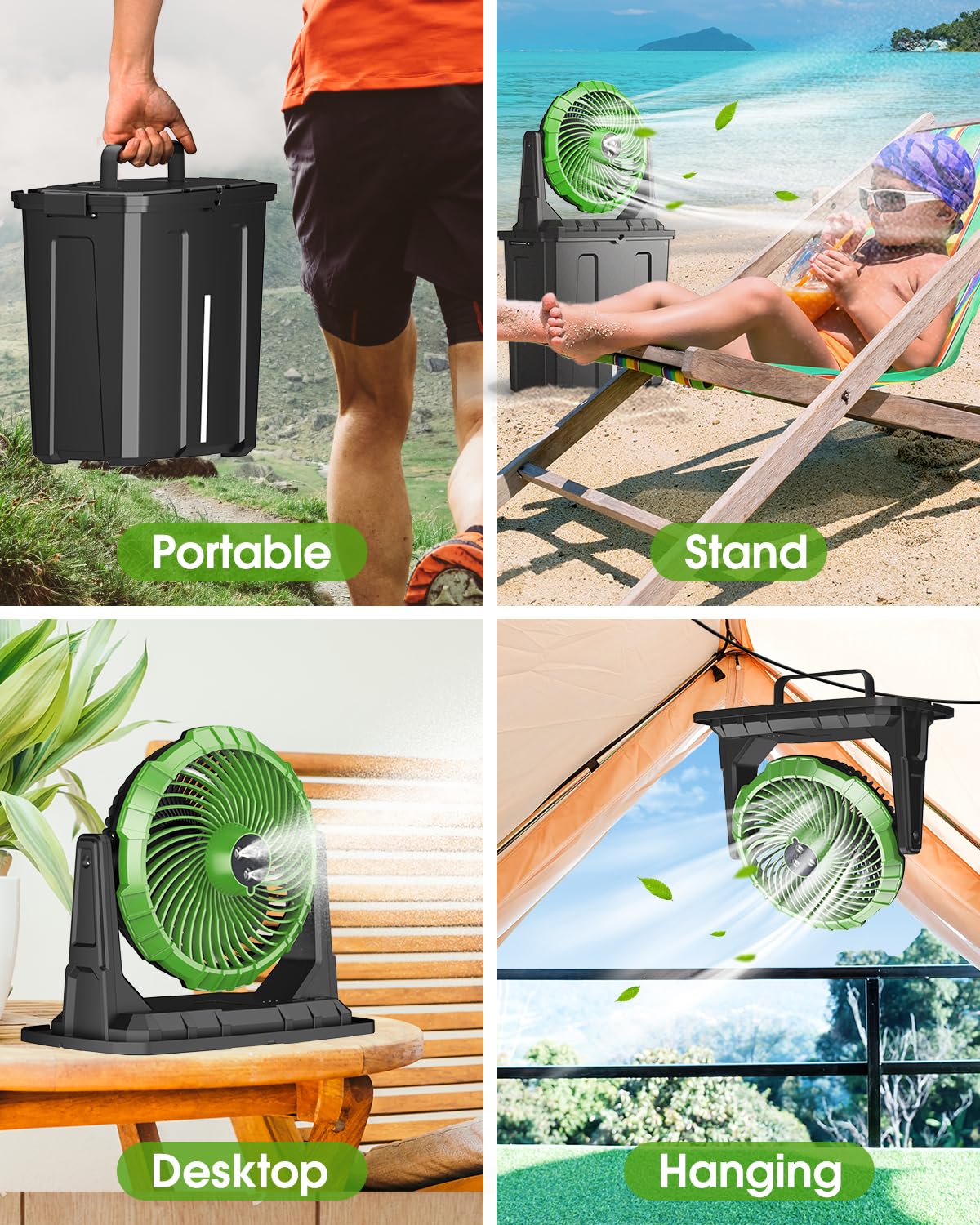 Ausic Portable Misting Fan with USB charging cable