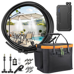 Ausic portable misting system front view with 20L bucket