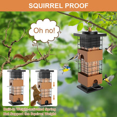 Auslar Bird Feeder showing detachable top cover for easy refilling