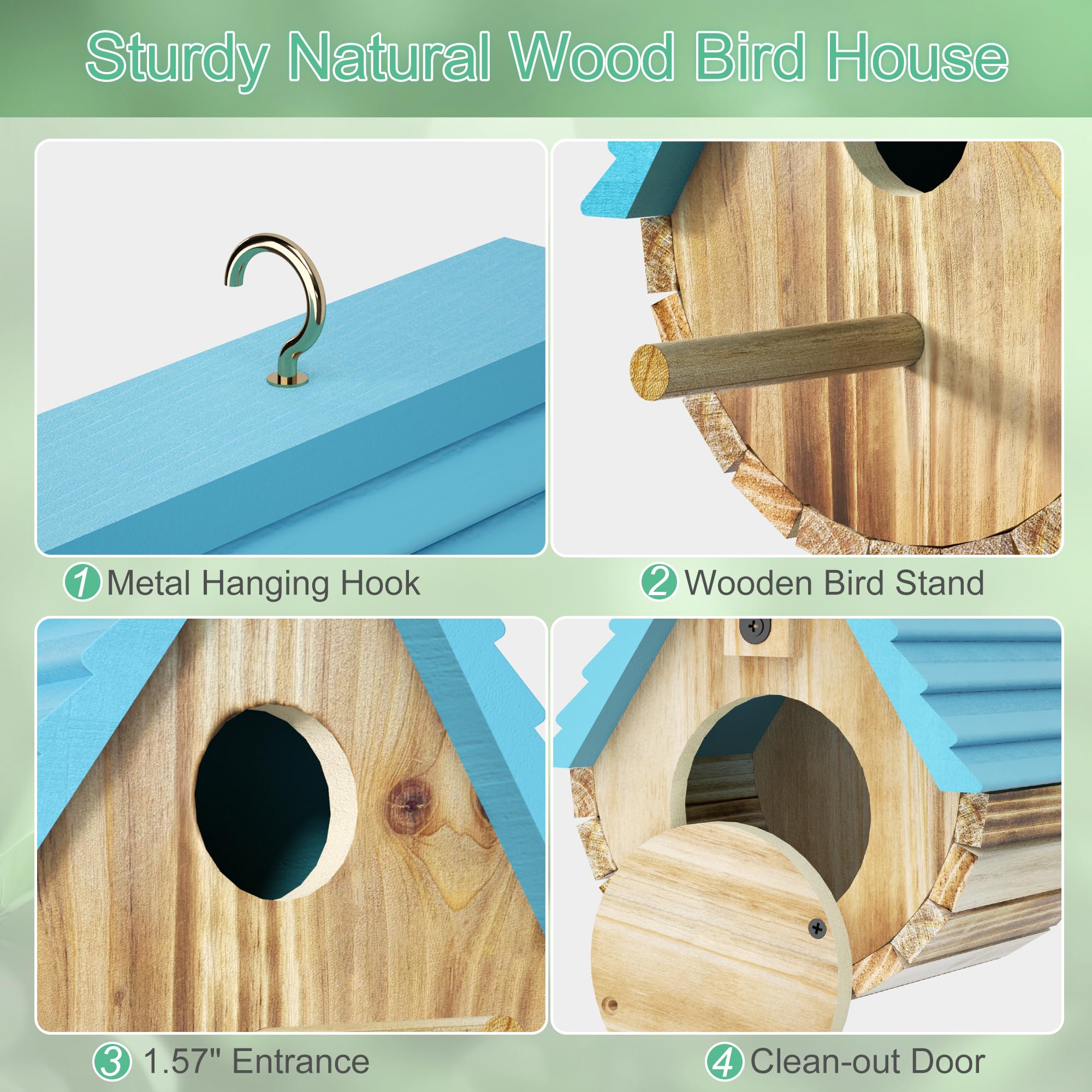 Auslar bird house mounted on a tree in a garden