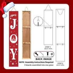 AUSTAB Christmas Porch Sign JOY displayed at front door