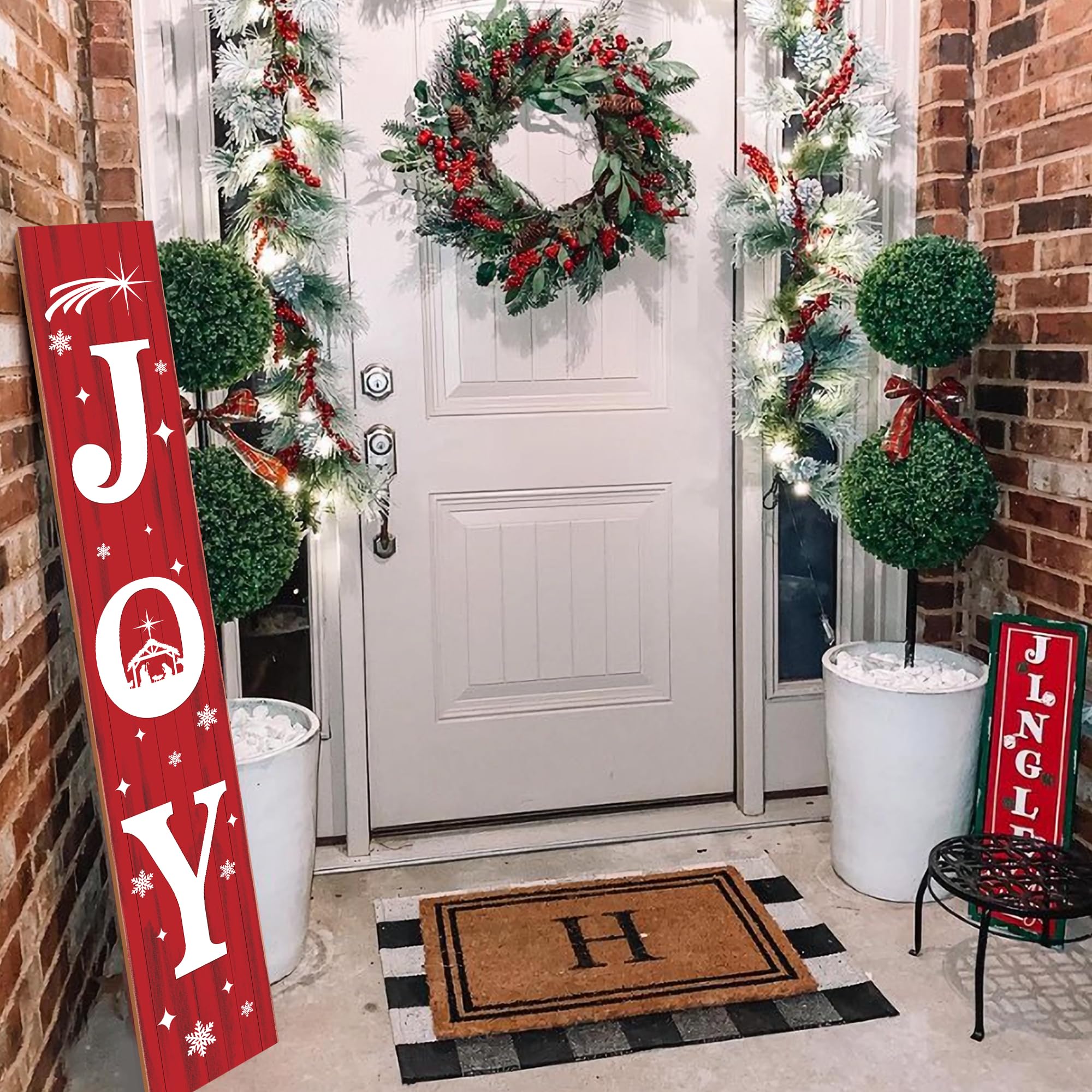 AUSTAB Christmas Porch Sign JOY in assembly position