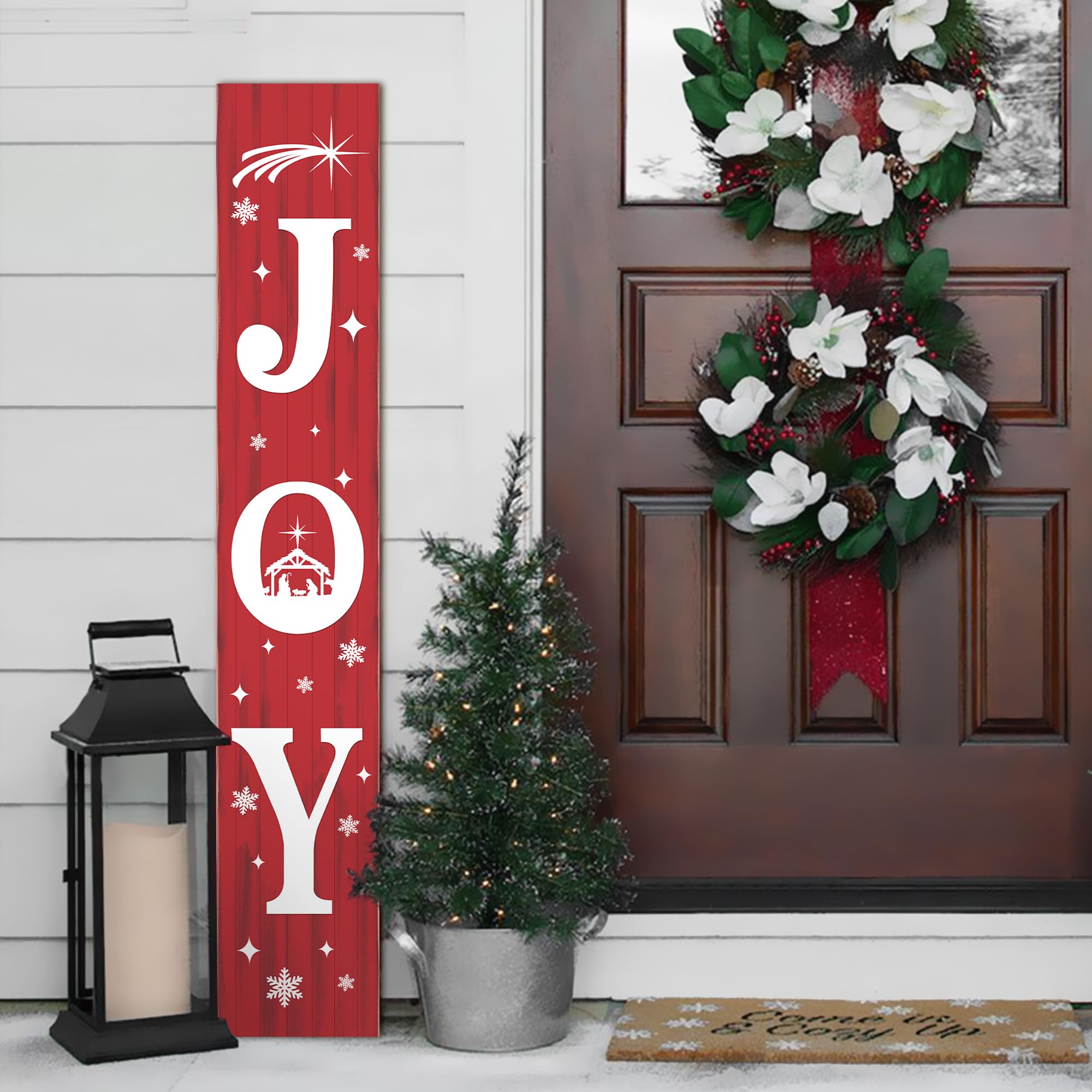 AUSTAB Christmas Porch Sign JOY with mounting hardware