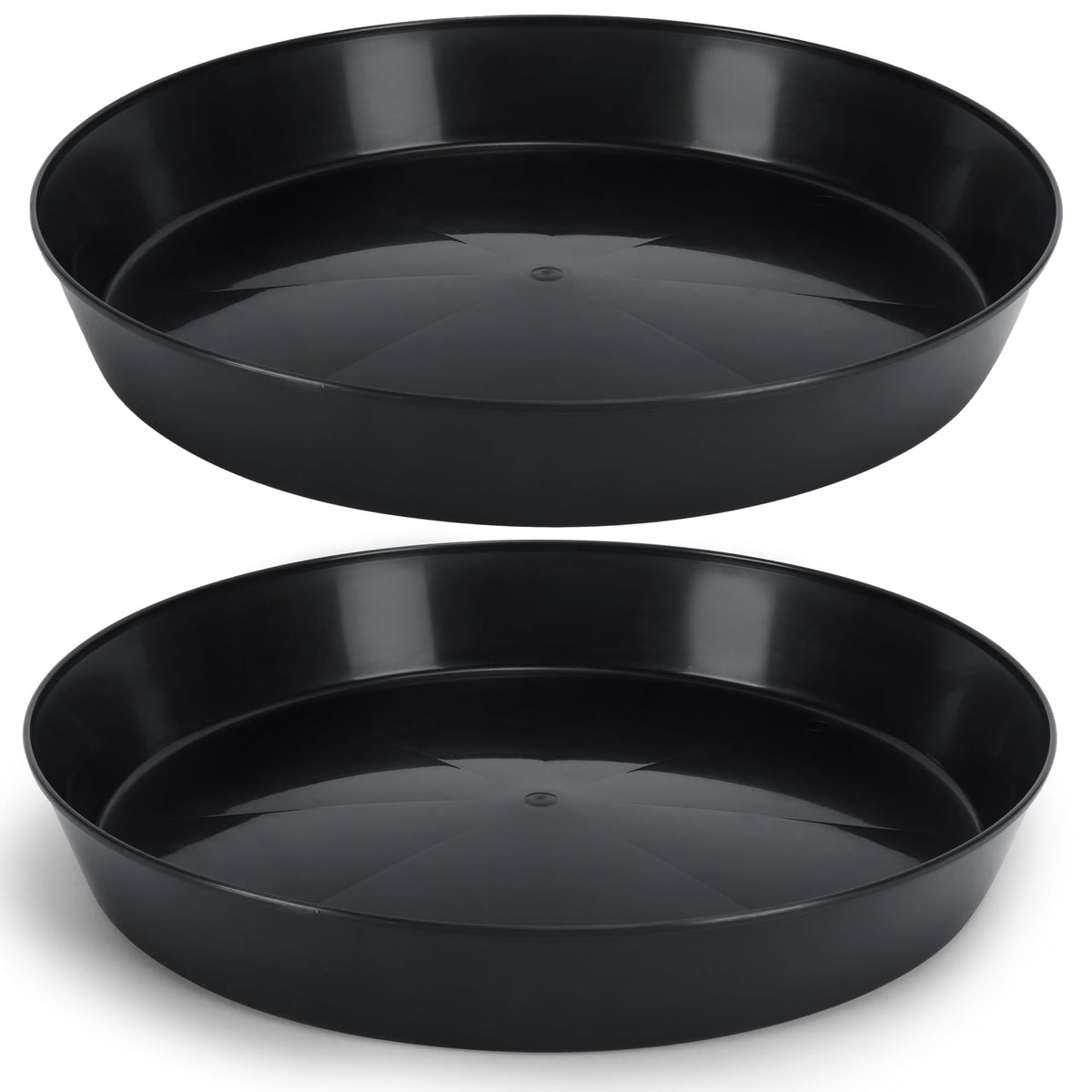 Austin Planter 16-inch black saucer front view