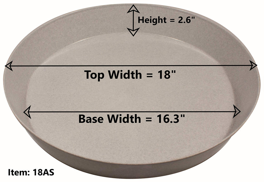 Austin Planter 18 inch saucer on hardwood floor