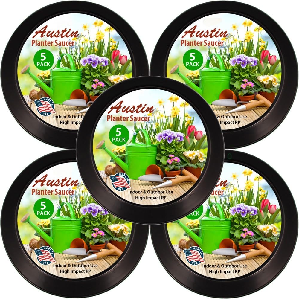 Austin Planter 4 Inch black saucer front view