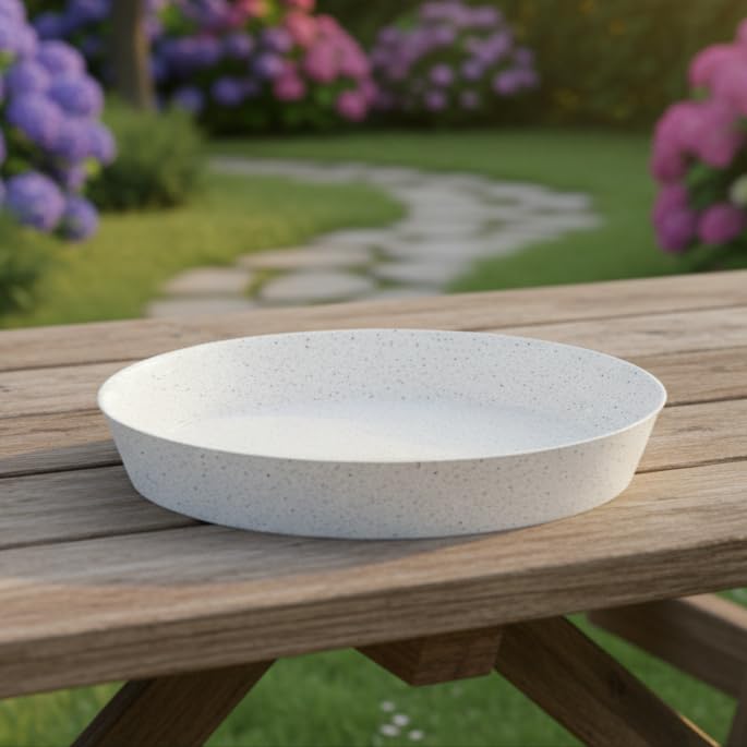 Austin Planter Saucer showing flat inner surface for stability