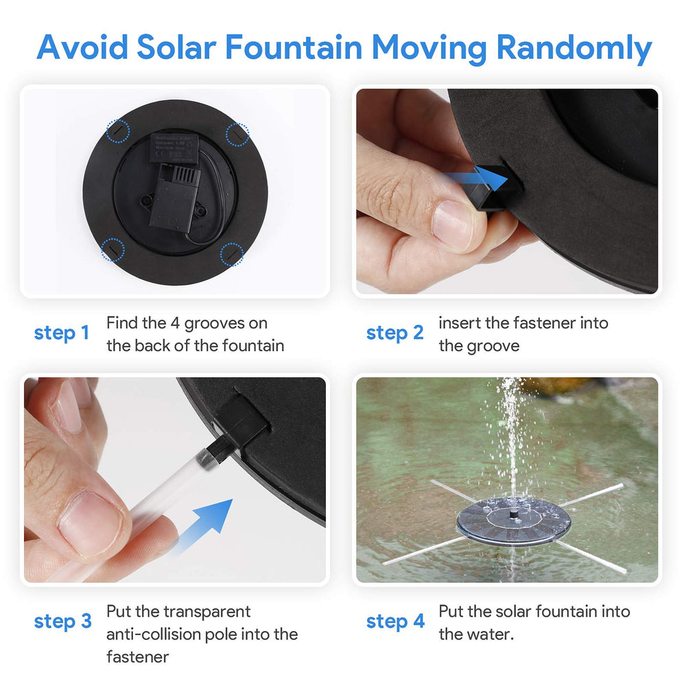 AUTGA Solar Fountain placed in a fish tank