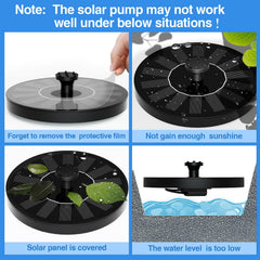AUTGA Solar Fountain Water Pump with different nozzle heads