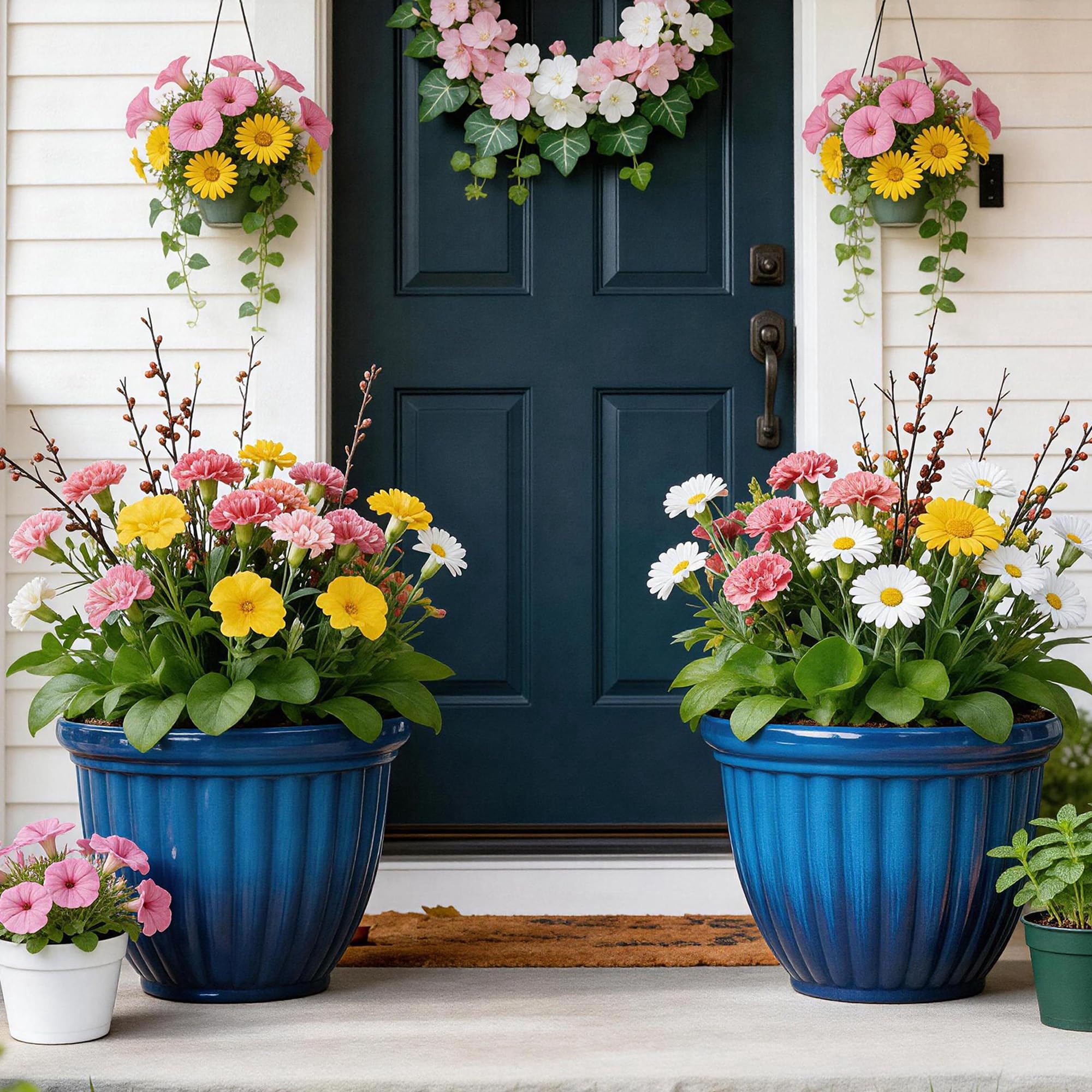 AUTO DAYA 15" Planters in outdoor setting with sunlight