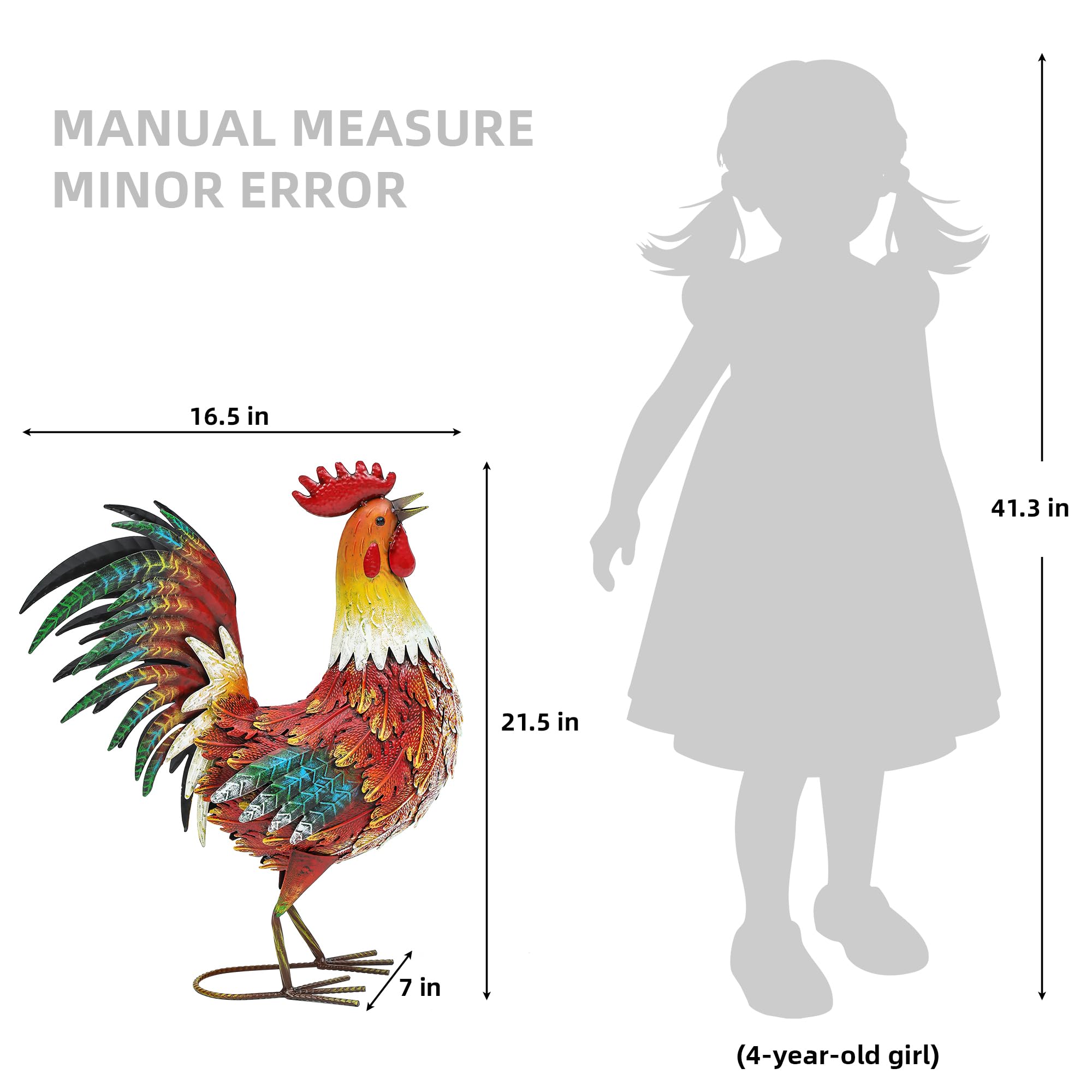 Autodaya Metal Rooster Yard Decor packaging