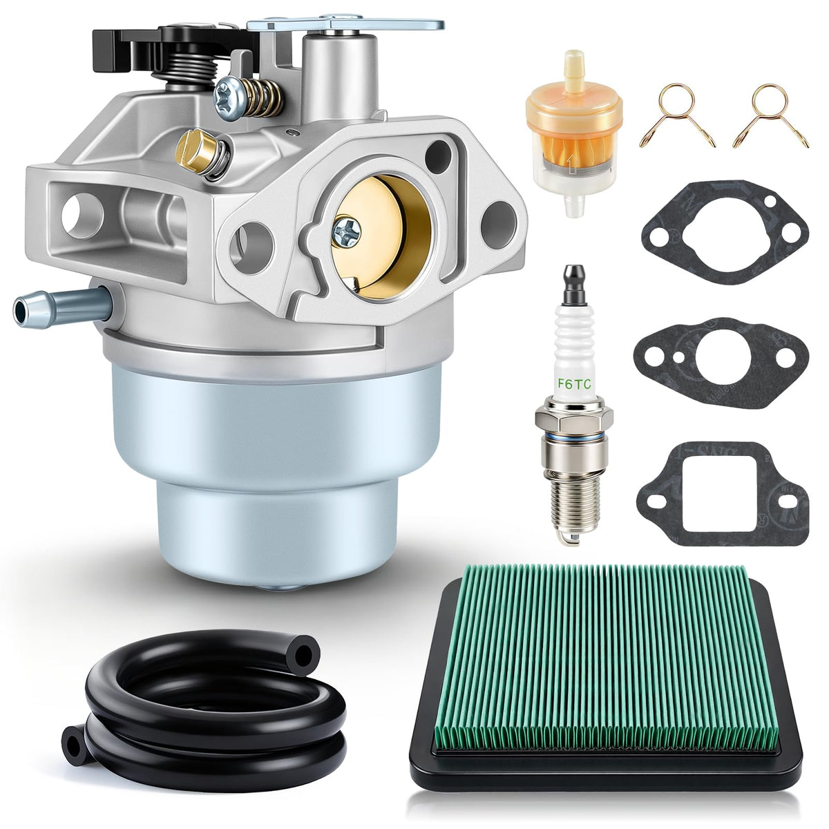 AUTOKAY GCV160 Carburetor front view with air filter and spark plug