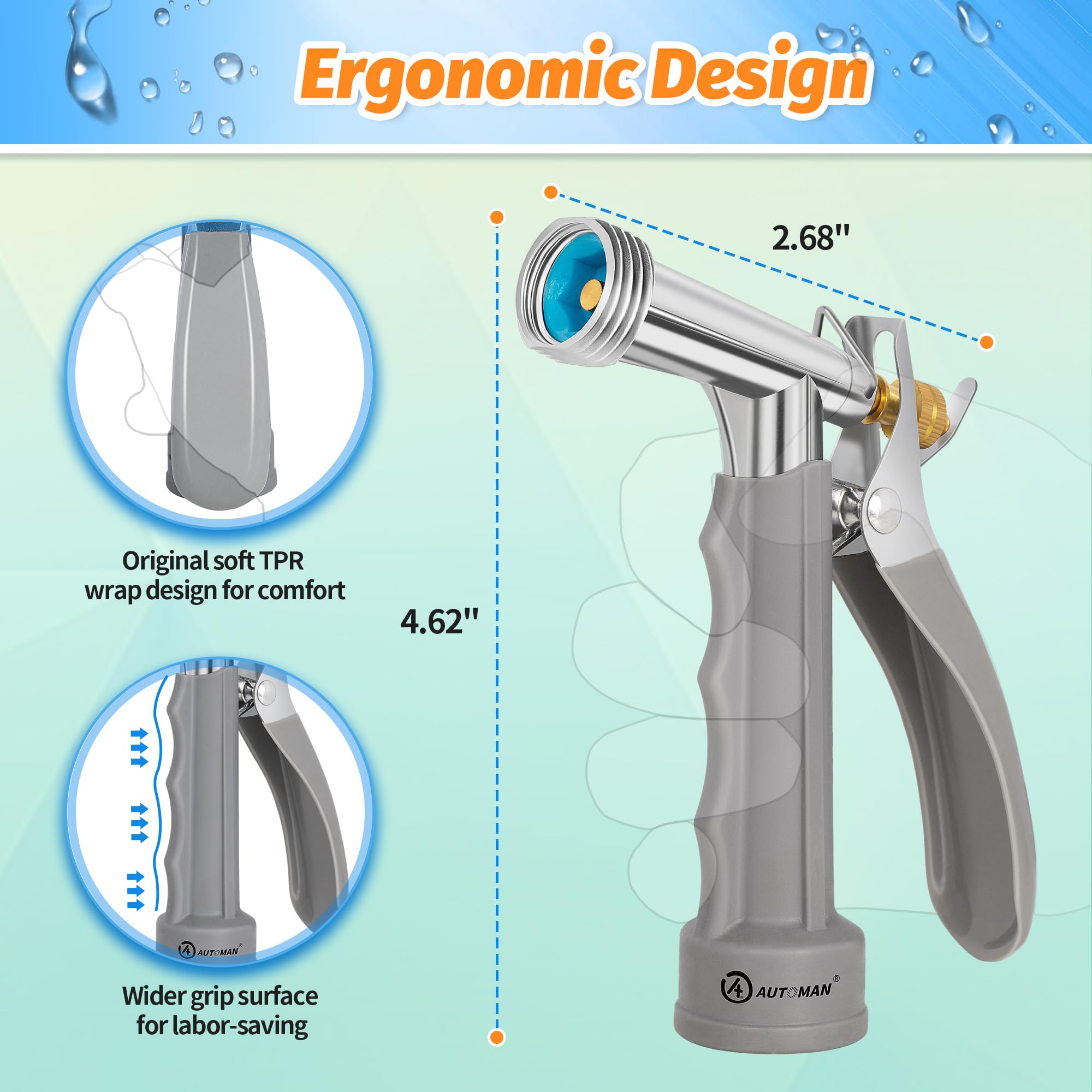 AUTOMAN adjustable high pressure nozzle close-up