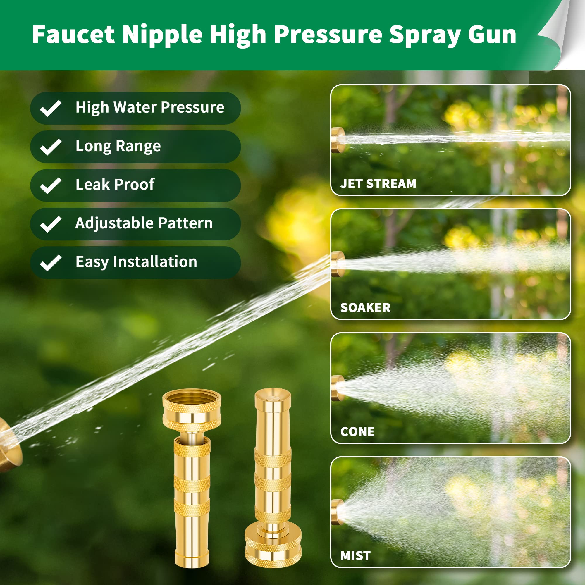 AUTOMAN Brass Hose Nozzle in use watering plants