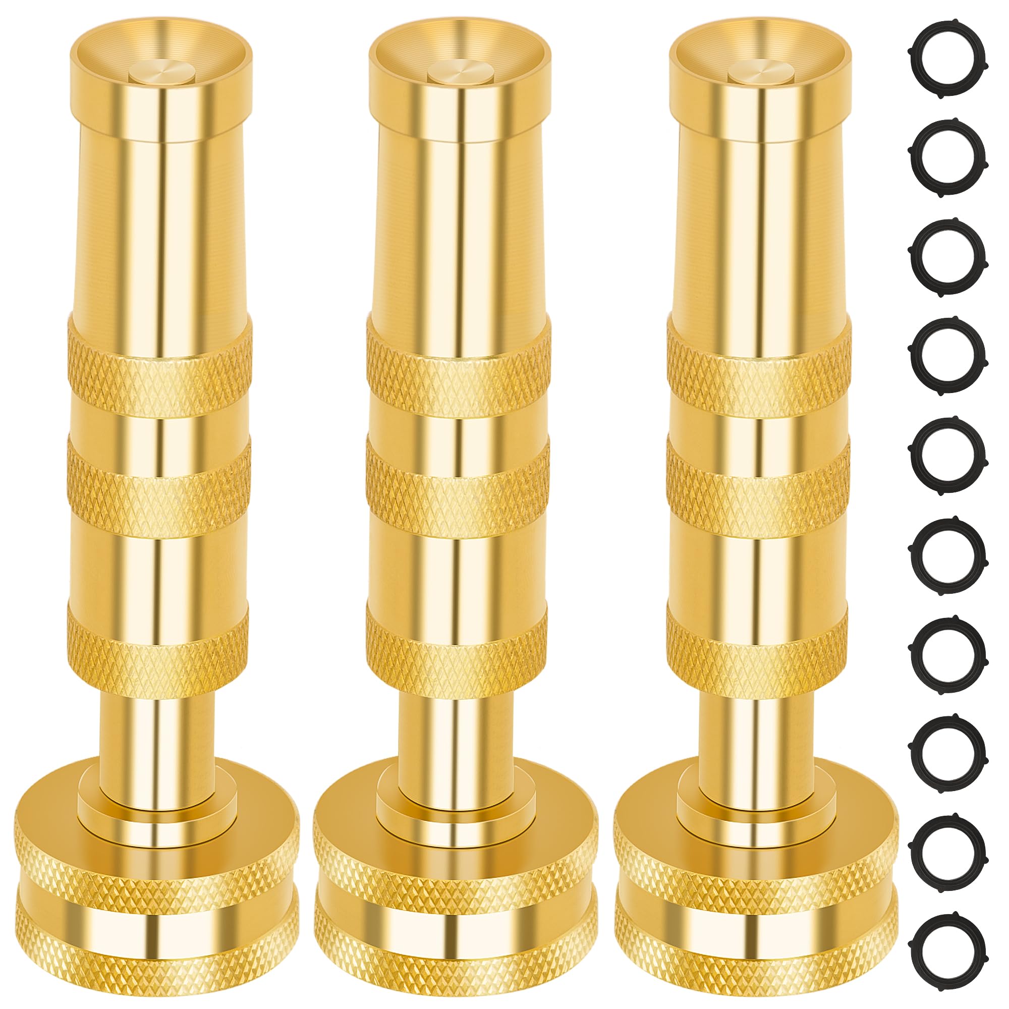 AUTOMAN Brass Hose Nozzle pack of 3 with rubber washers