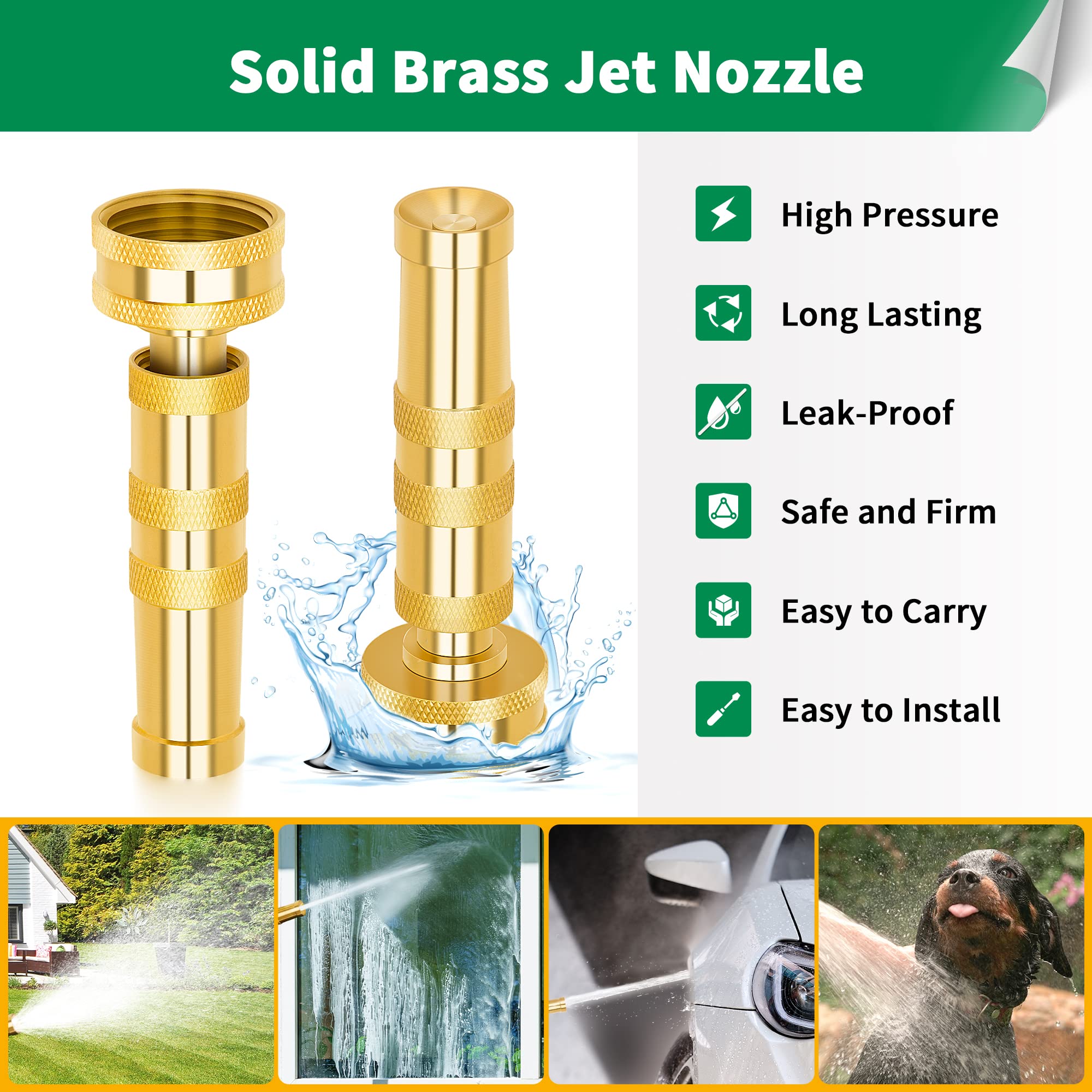 AUTOMAN Brass Hose Nozzle packaging with included rubber washers