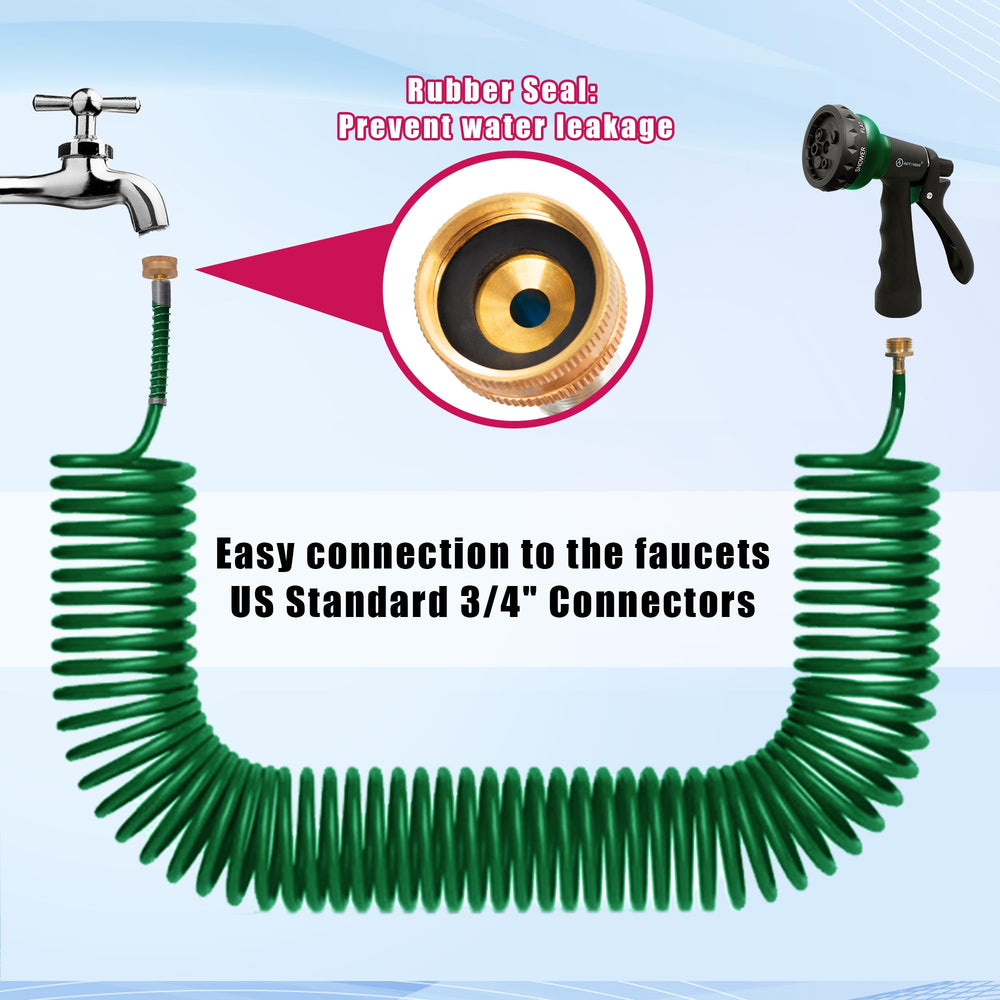 AUTOMAN coil garden hose extending during use