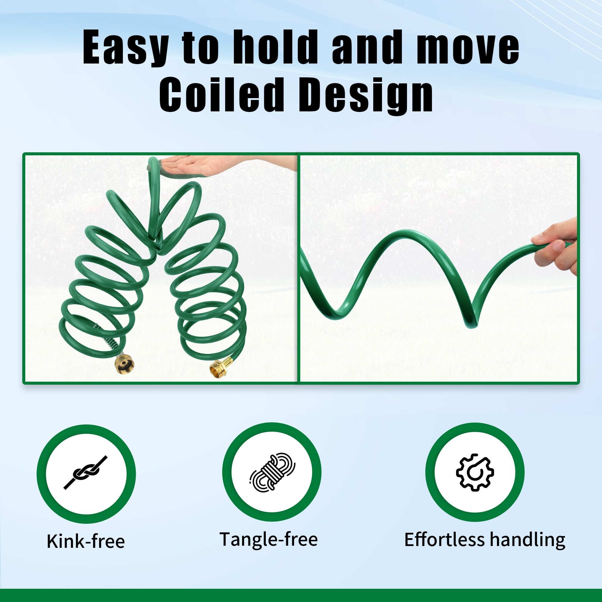 AUTOMAN EVA coil garden hose coiled for storage