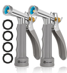 AUTOMAN Full Size Garden Hose Nozzle front view, grey