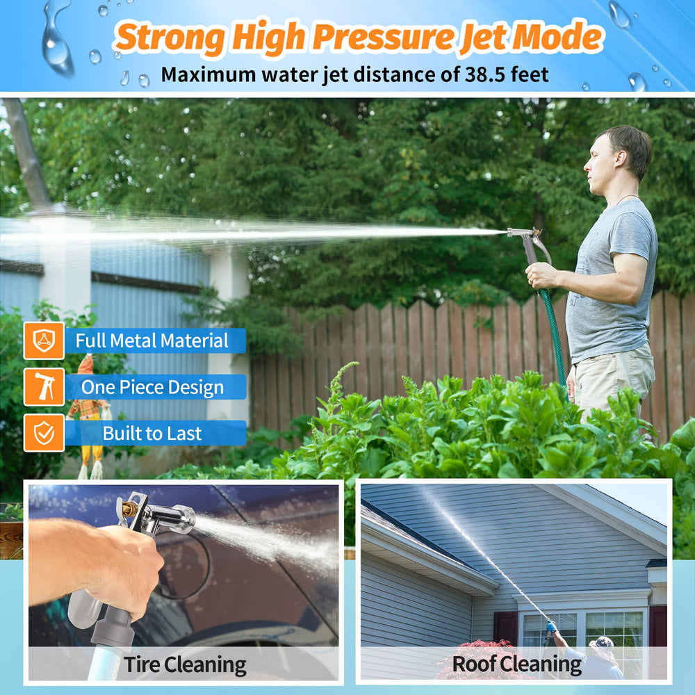 AUTOMAN Full Size Garden Hose Nozzle in use watering plants