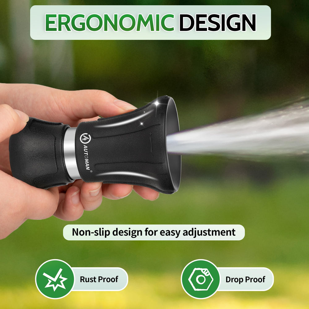 AUTOMAN garden hose nozzle black colour side view