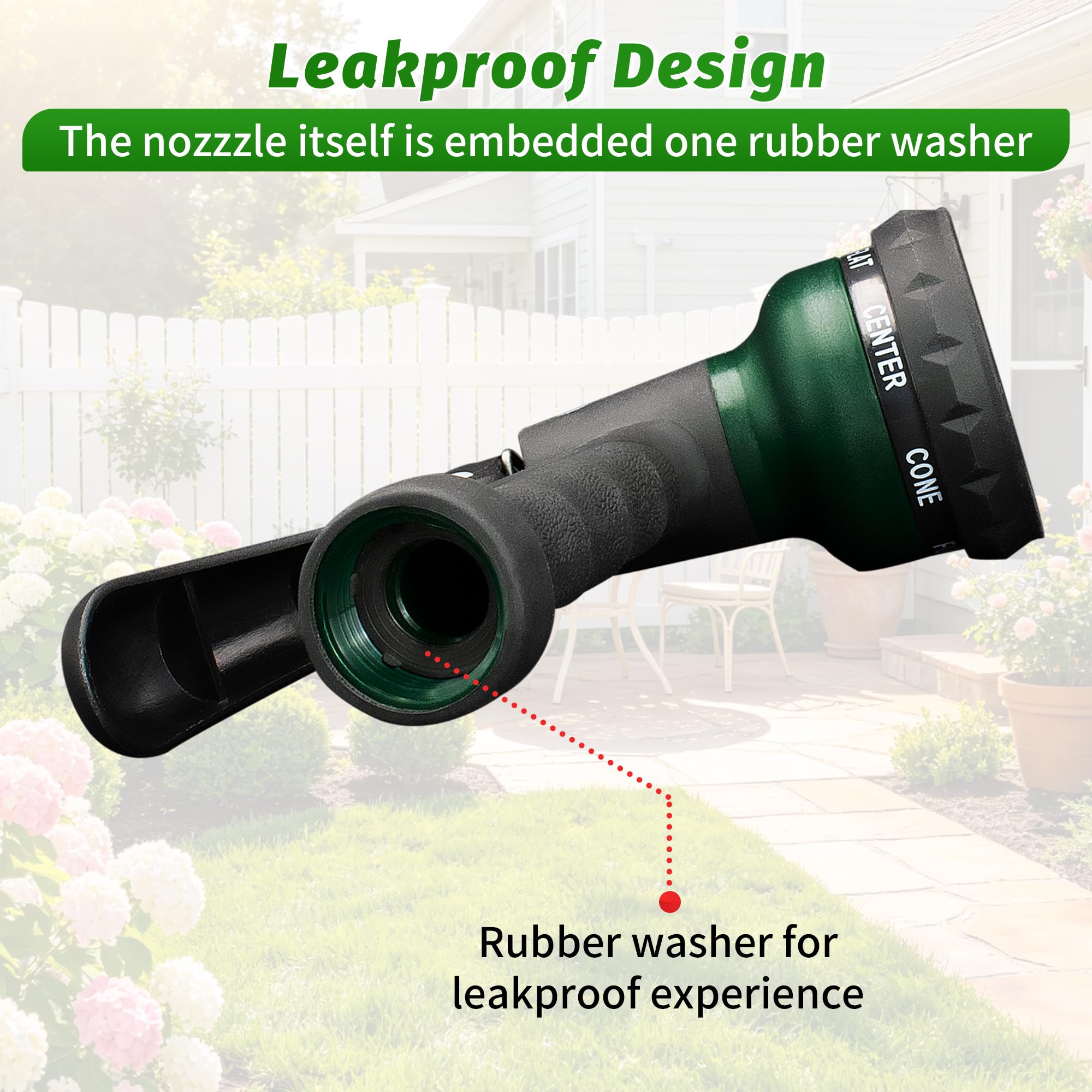 AUTOMAN Garden Hose Nozzle dark green side view