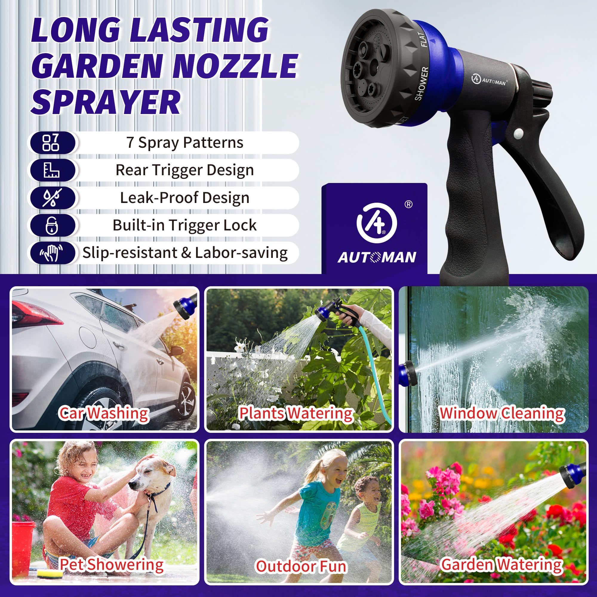 AUTOMAN Garden Hose Nozzle for washing cars