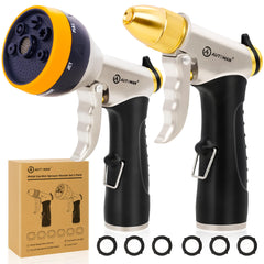 AUTOMAN garden hose nozzle front view, metal construction