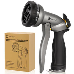 AUTOMAN Garden Hose Nozzle front view with 7 patterns