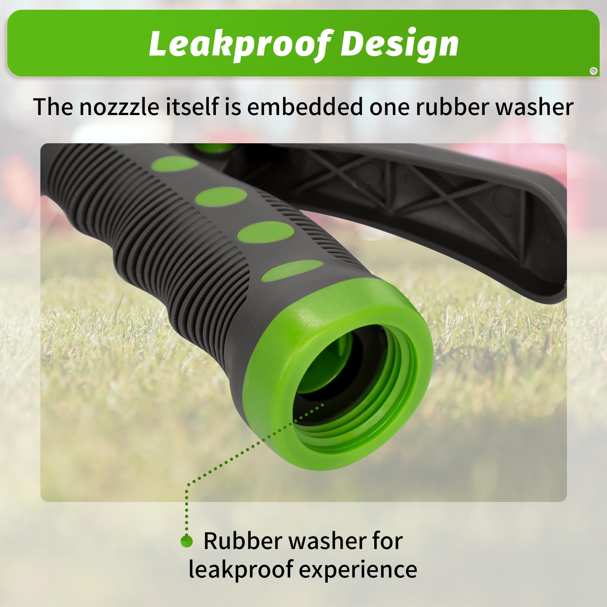 AUTOMAN Garden Hose Nozzle with green colour and lightweight design