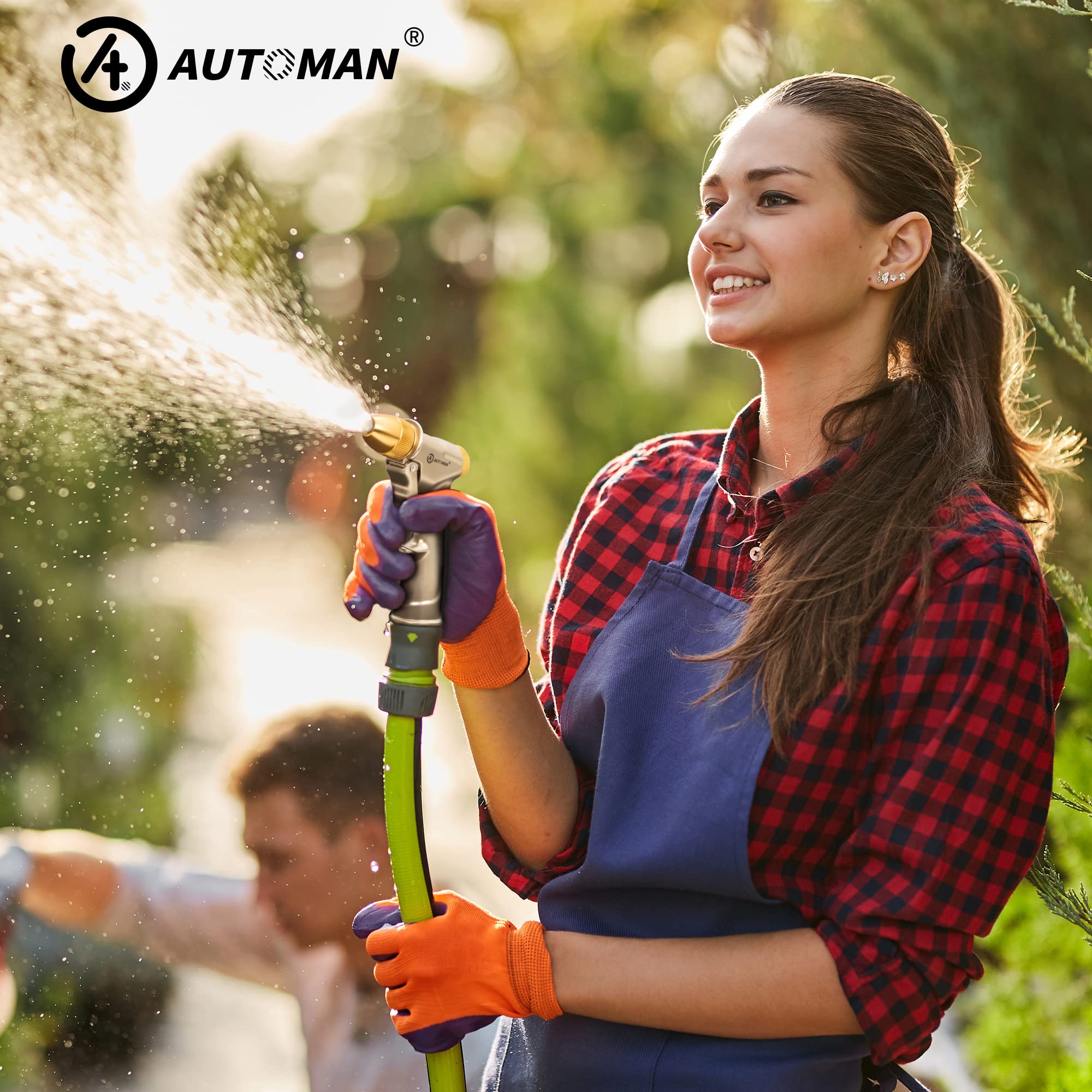 AUTOMAN Garden Hose Nozzle with packaging and extra gaskets