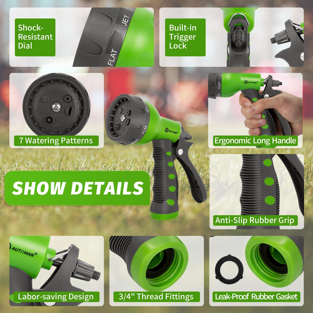 AUTOMAN Garden Hose Nozzle with water spray in action