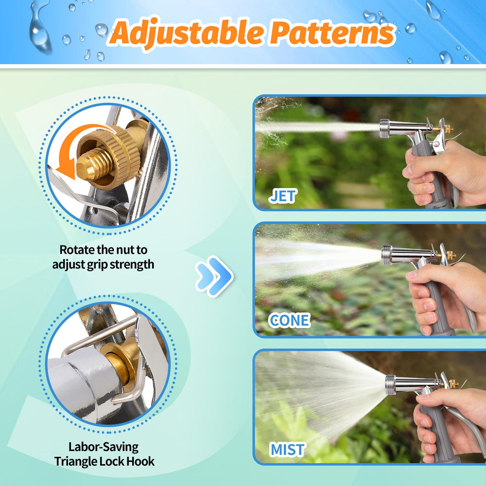 AUTOMAN hose nozzle connected to a garden hose