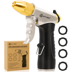 AUTOMAN Metal Hose Nozzle front view with ergonomic handle
